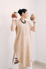 Túnica de algodón orgánico teñido natural | Naturally dyed organic cotton tunic
