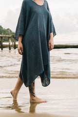 Kaftan de algodón orgánico teñido natural | Naturally dyed organic cotton kaftan