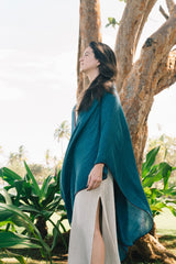 Ruana de algodón orgánico teñido natural | Naturally dyed organic cotton wrap